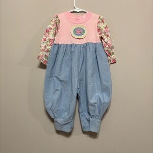 Vintage Carter's Pink and Blue Floral Romper